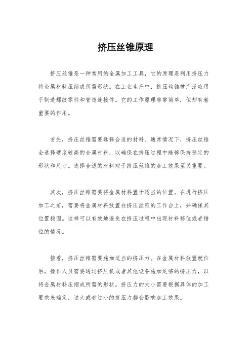 挤压丝锥原理