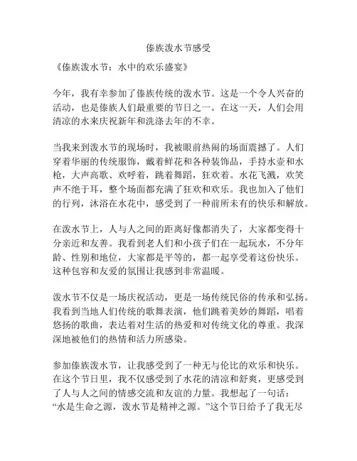 傣族泼水节感受