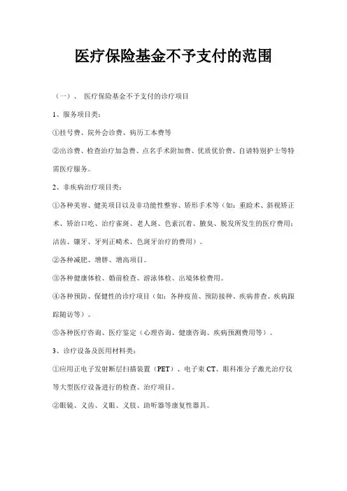 医保范围外类
