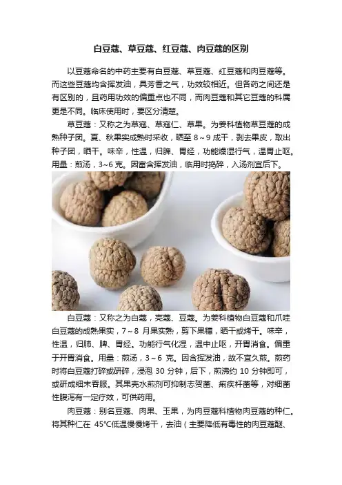 白豆蔻、草豆蔻、红豆蔻、肉豆蔻的区别