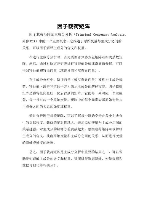 因子载荷矩阵