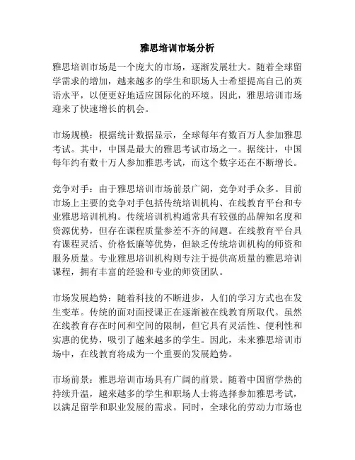 雅思培训市场分析