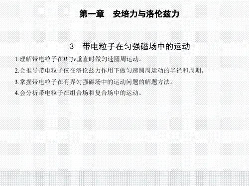 人教版物理高中选择性必修2第一章1_3 带电粒子在匀强磁场中的运动PPT教学课件