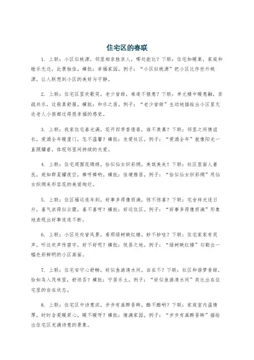 住宅区的春联