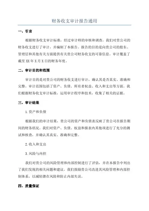 财务收支审计报告通用