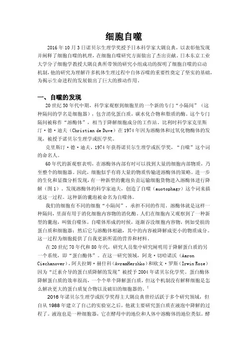 细胞生物学论文-细胞自噬