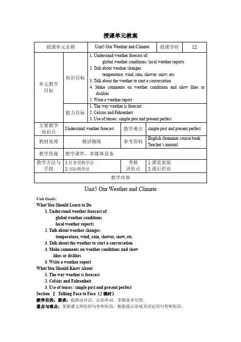 大学英语u51.1 第五单元电子教案