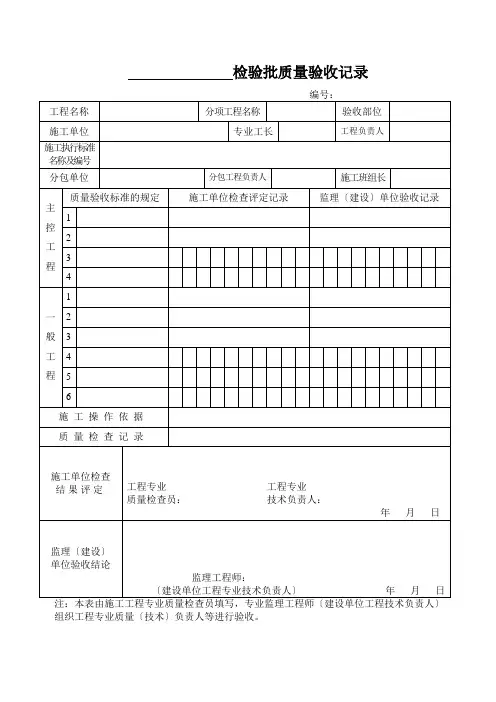 园林绿化检验批工程质量验收记录表格全套规范
