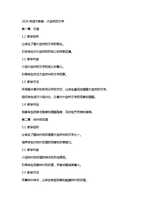 2024年语文教案-大自然的文字