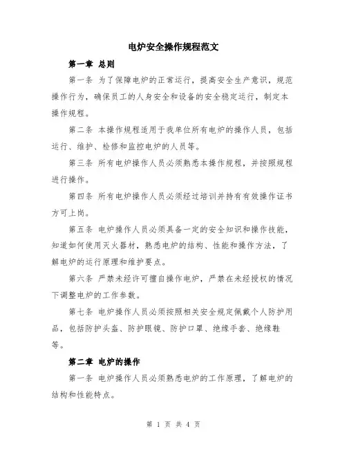 电炉安全操作规程范文
