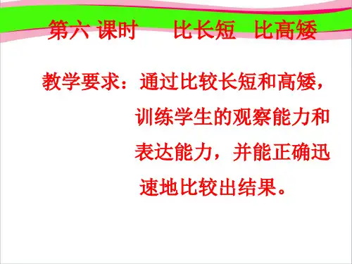 人教版数学一上《比高矮比长短》PPT课件