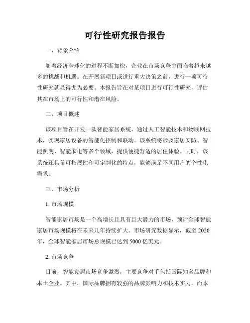 可行性研究报告报告