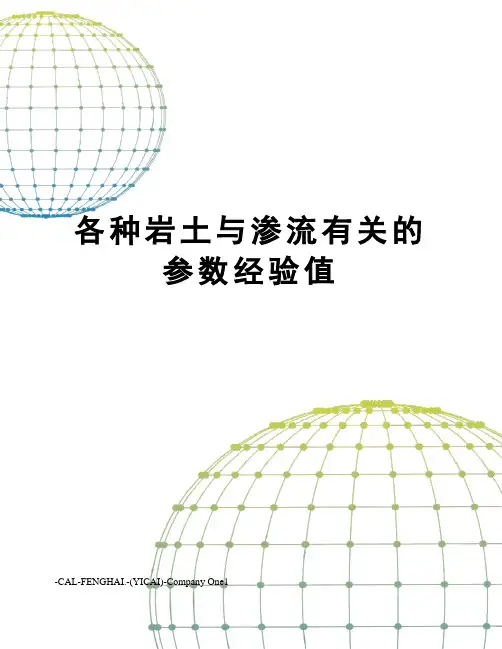 各种岩土与渗流有关的参数经验值