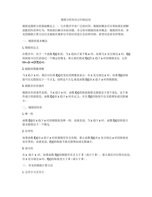 极限分析知识点归纳总结