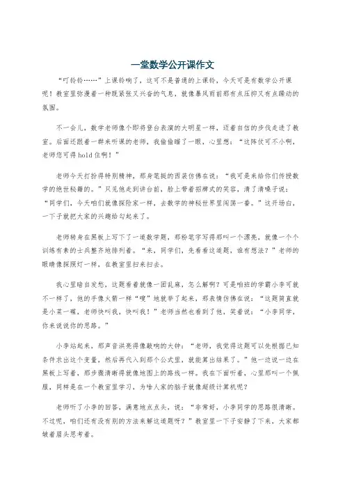 一堂数学公开课作文