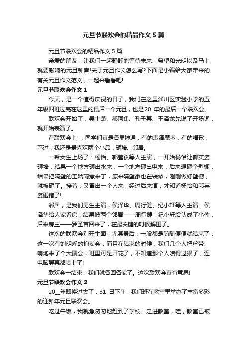元旦节联欢会的精品作文5篇