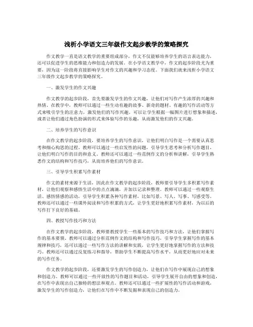 浅析小学语文三年级作文起步教学的策略探究