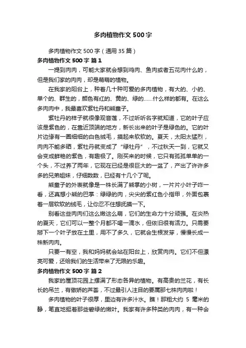 多肉植物作文500字（通用35篇）