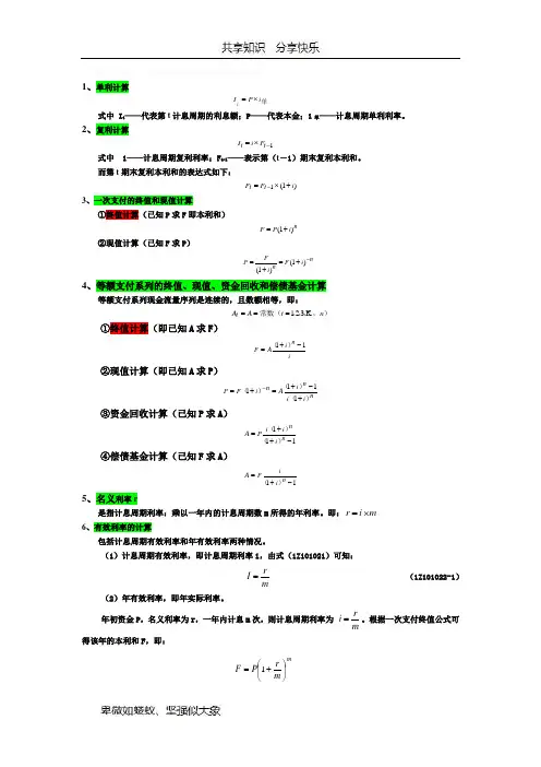 经济公式大全(最新)