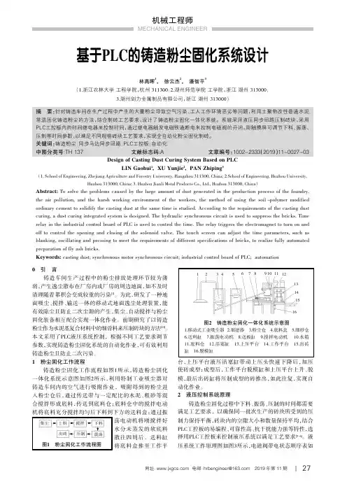 基于plc的铸造粉尘固化系统设计