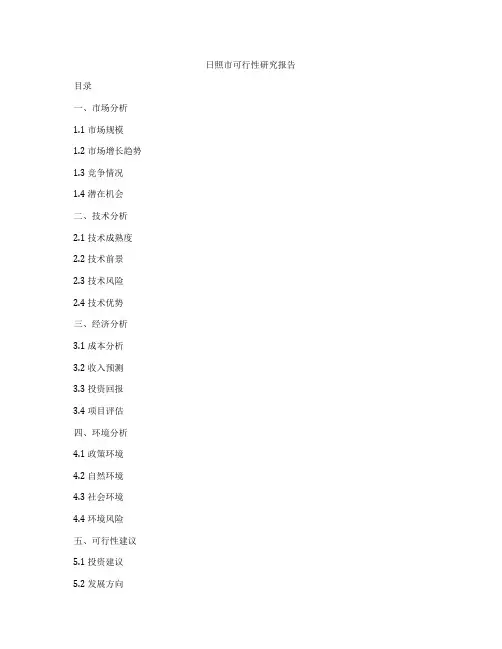 日照市可行性研究报告