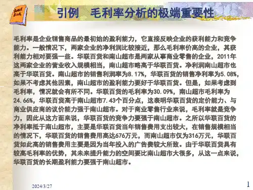 盈利能力分析powerpoint51页