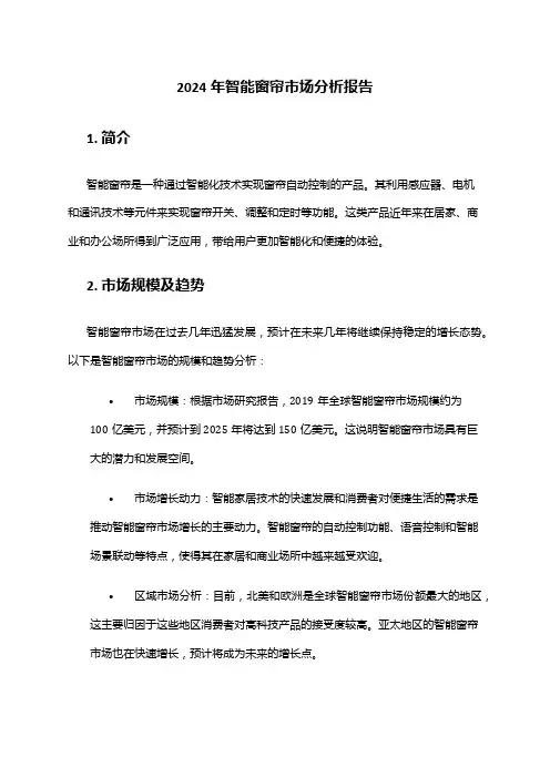 2024年智能窗帘市场分析报告