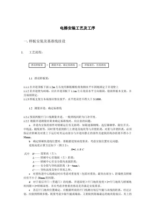电梯安装工艺及工序