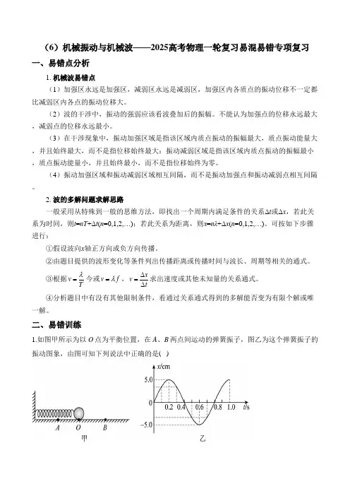 (6)机械振动与机械波——高考物理一轮复习 易混易错