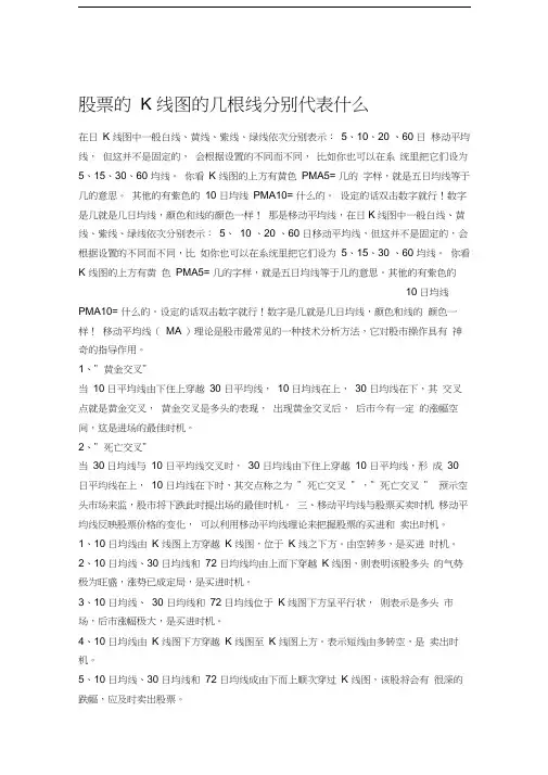 股票的K线图的几根线分别代表什么