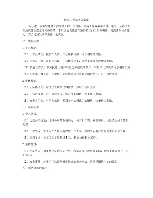 建筑工程部奖惩制度