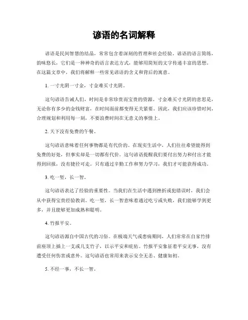 谚语的名词解释