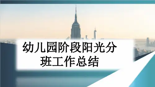 幼儿园阶段阳光分班工作总结