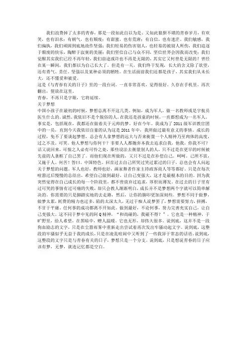 与青春有关的日子