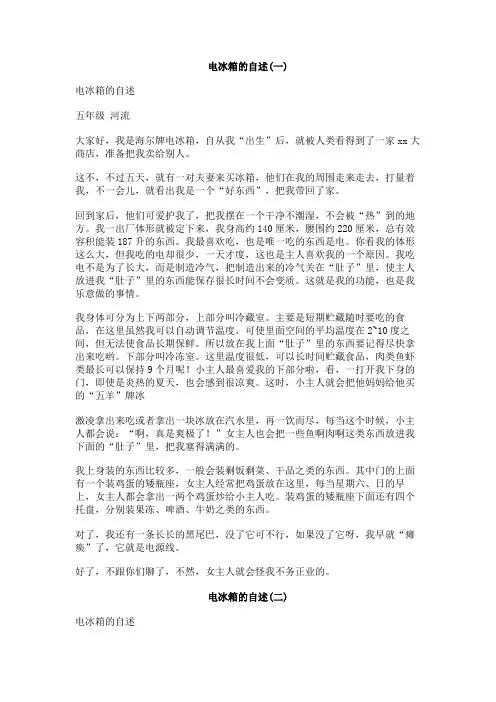 电冰箱的自述