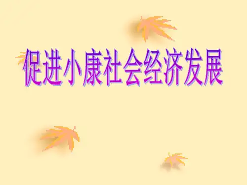 促进小康社会经济发展