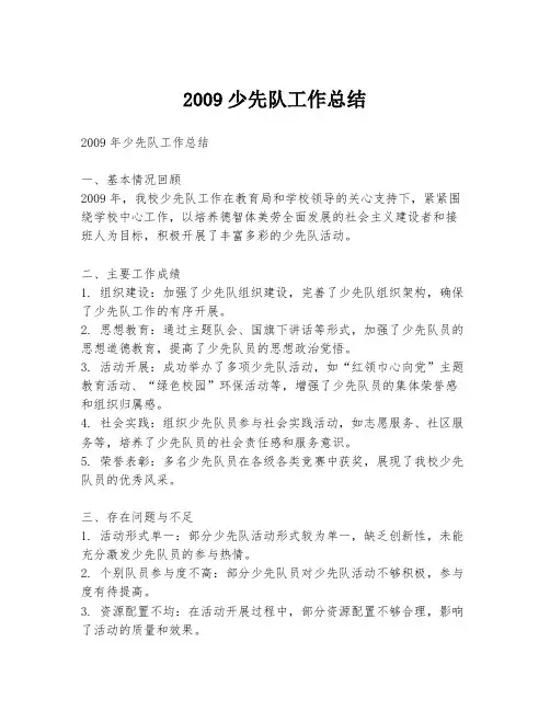 2009少先队工作总结