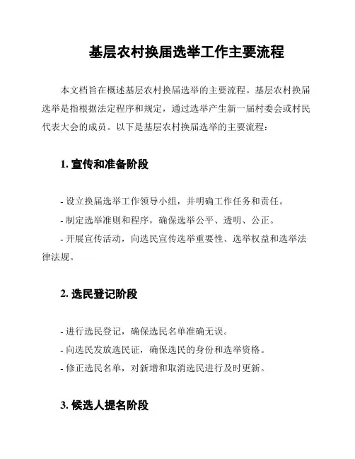 基层农村换届选举工作主要流程