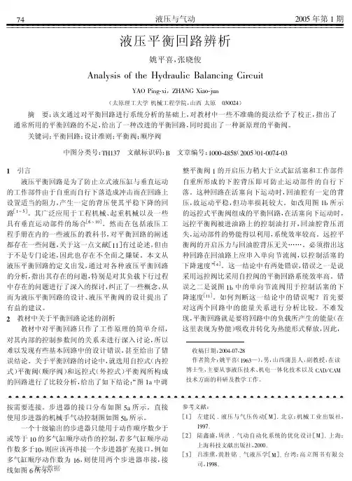 液压平衡回路辨析