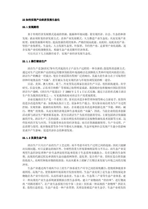 如何实现产业经济发展生态化
