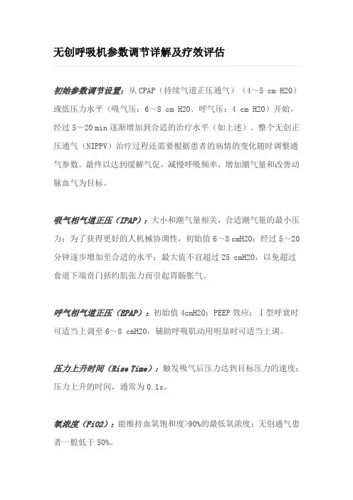 无创呼吸机参数调节详解及疗效评估