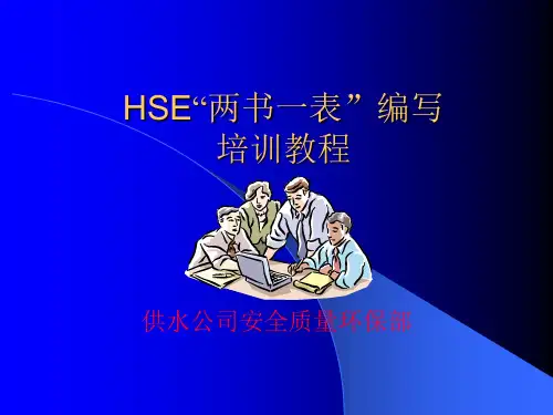 HSE“两书一表”编写培训教程