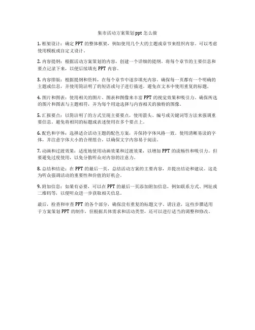 集市活动方案策划ppt怎么做