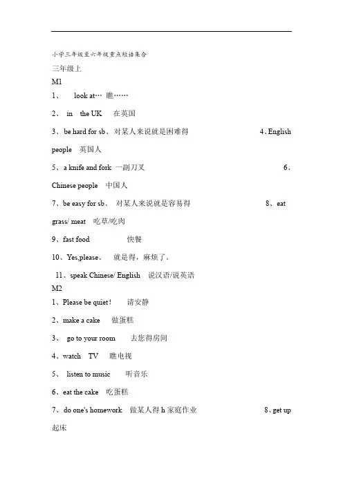 小学三年级至六年级重点短语集合.doc