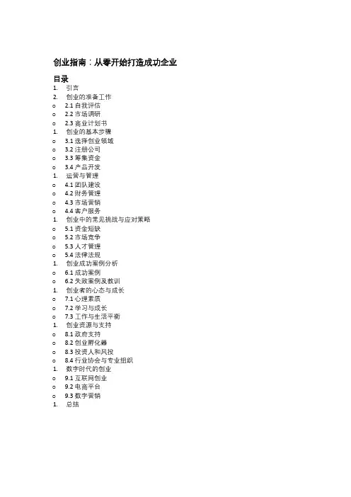 创业指南：从零开始打造成功企业