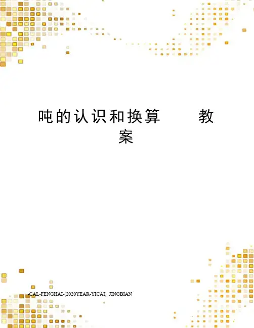 吨的认识和换算  教案