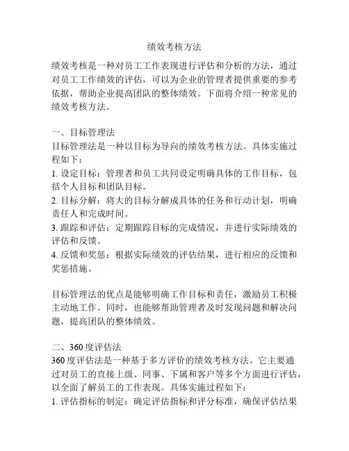 绩效考核方法
