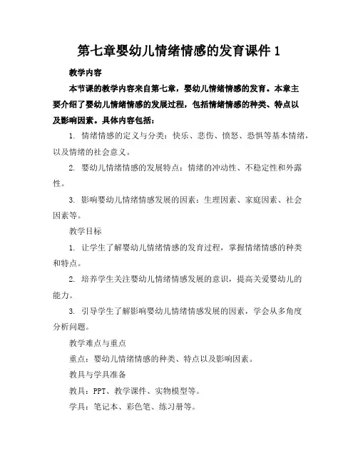 第七章婴幼儿情绪情感的发育课件1