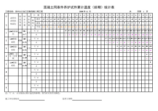 同条件养护温度统计表