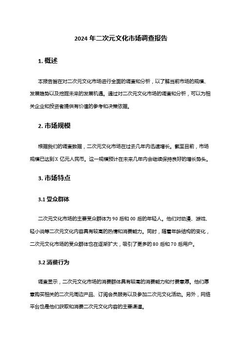 2024年二次元文化市场调查报告